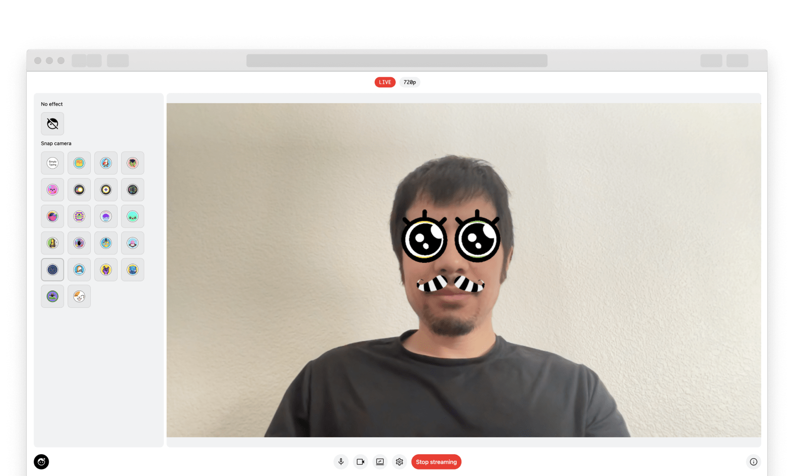 Amazon IVS Broadcast Web Demo With Snap Camera Kit