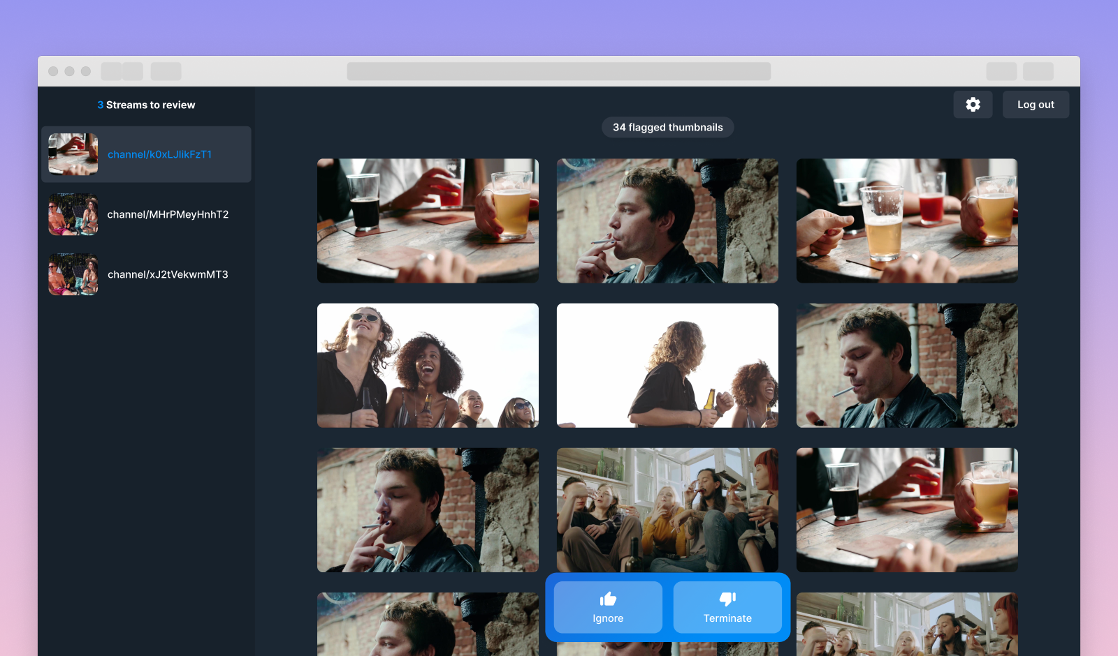 Amazon IVS Moderation with Amazon Rekognition demo